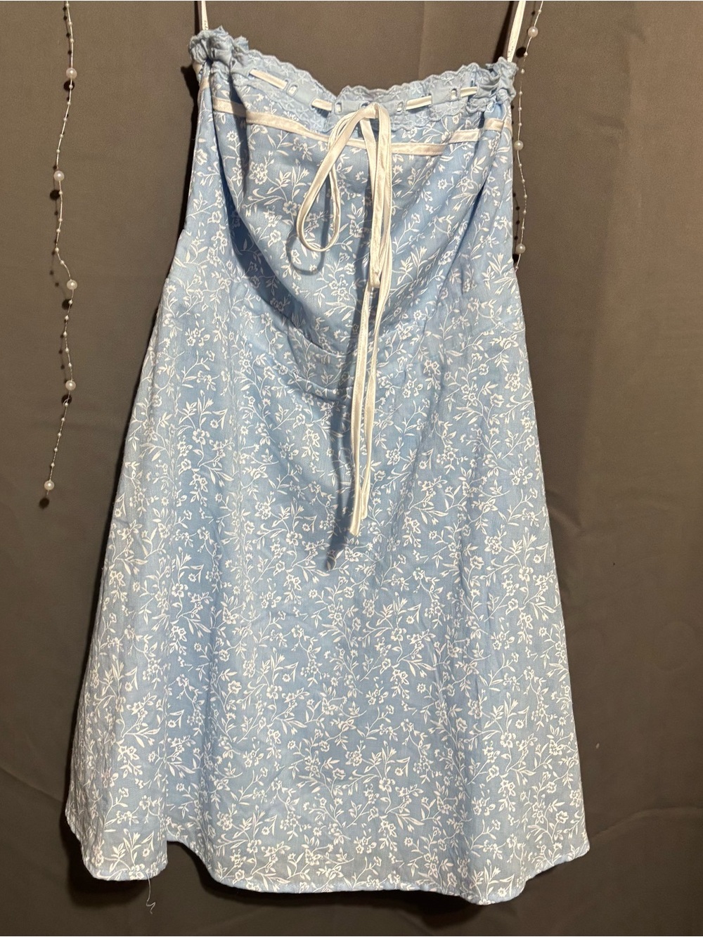 Lulus Precious Babe ribbon strapless mini dress